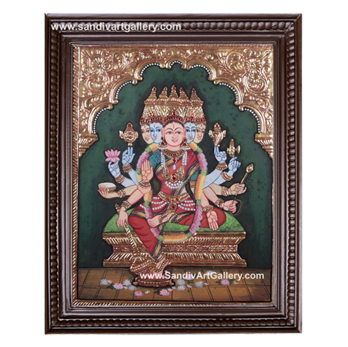Goddess Gayathri Devi Tanjore Painting