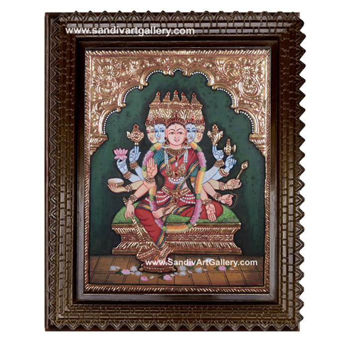 Goddess Gayathri Devi Tanjore Painting
