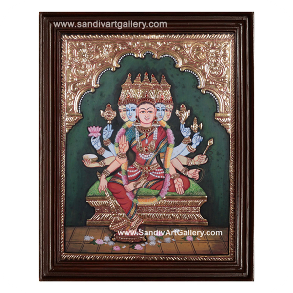 Goddess Gayathri Devi Tanjore Painting