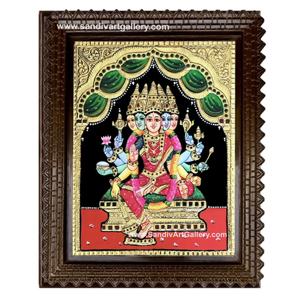 Goddess Gayathri Devi Tanjore Painting1
