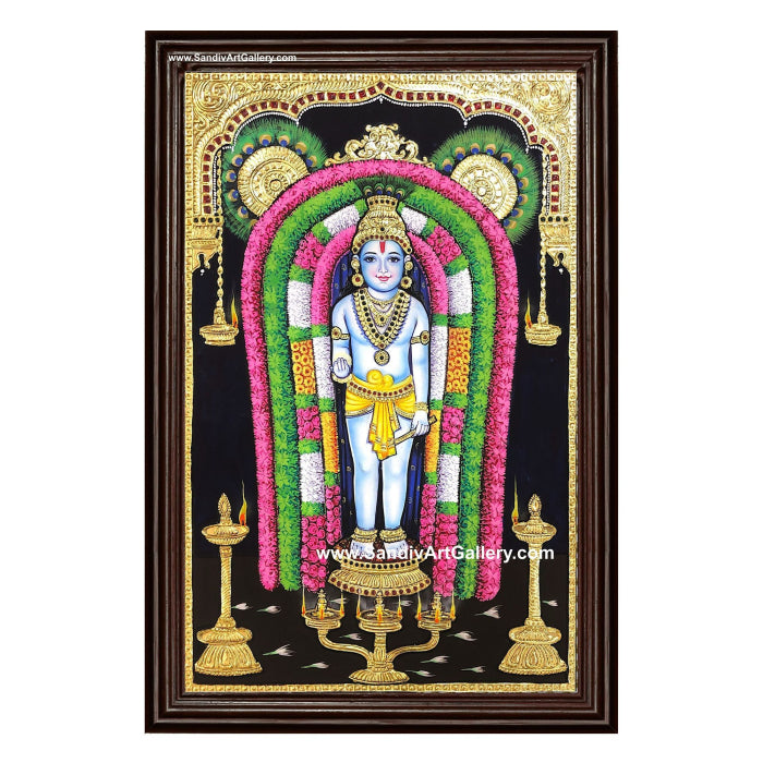 Guruvayur Krishna Tanjore Painting