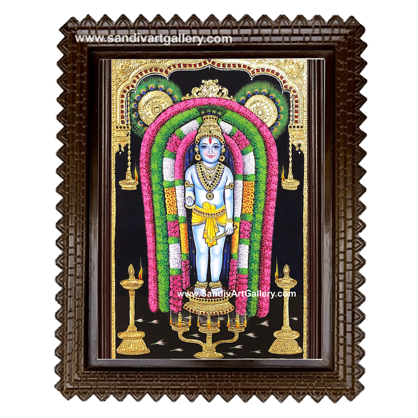 Guruvayur Krishna Tanjore Painting