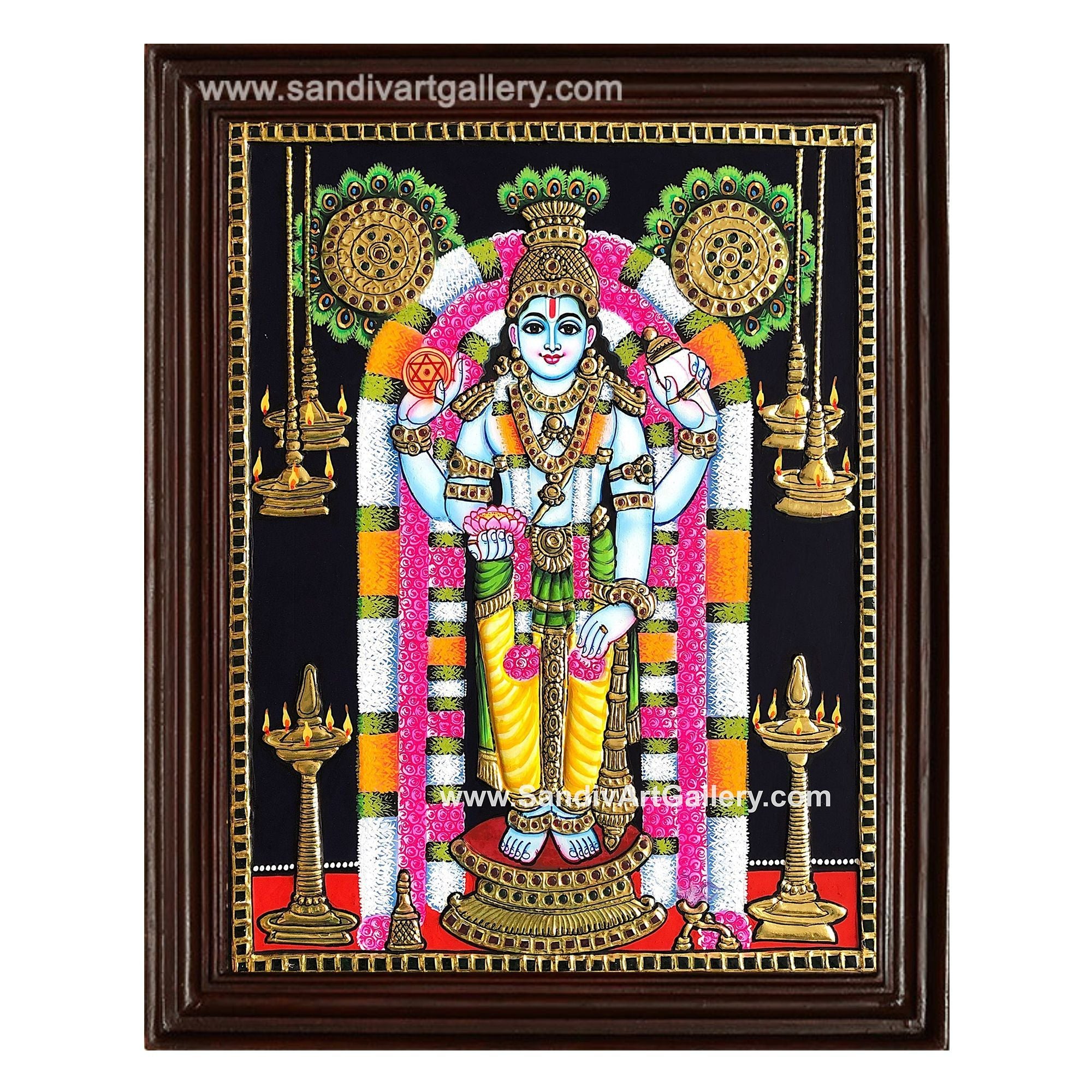 Guruvayur Krishna Tanjore Painting1