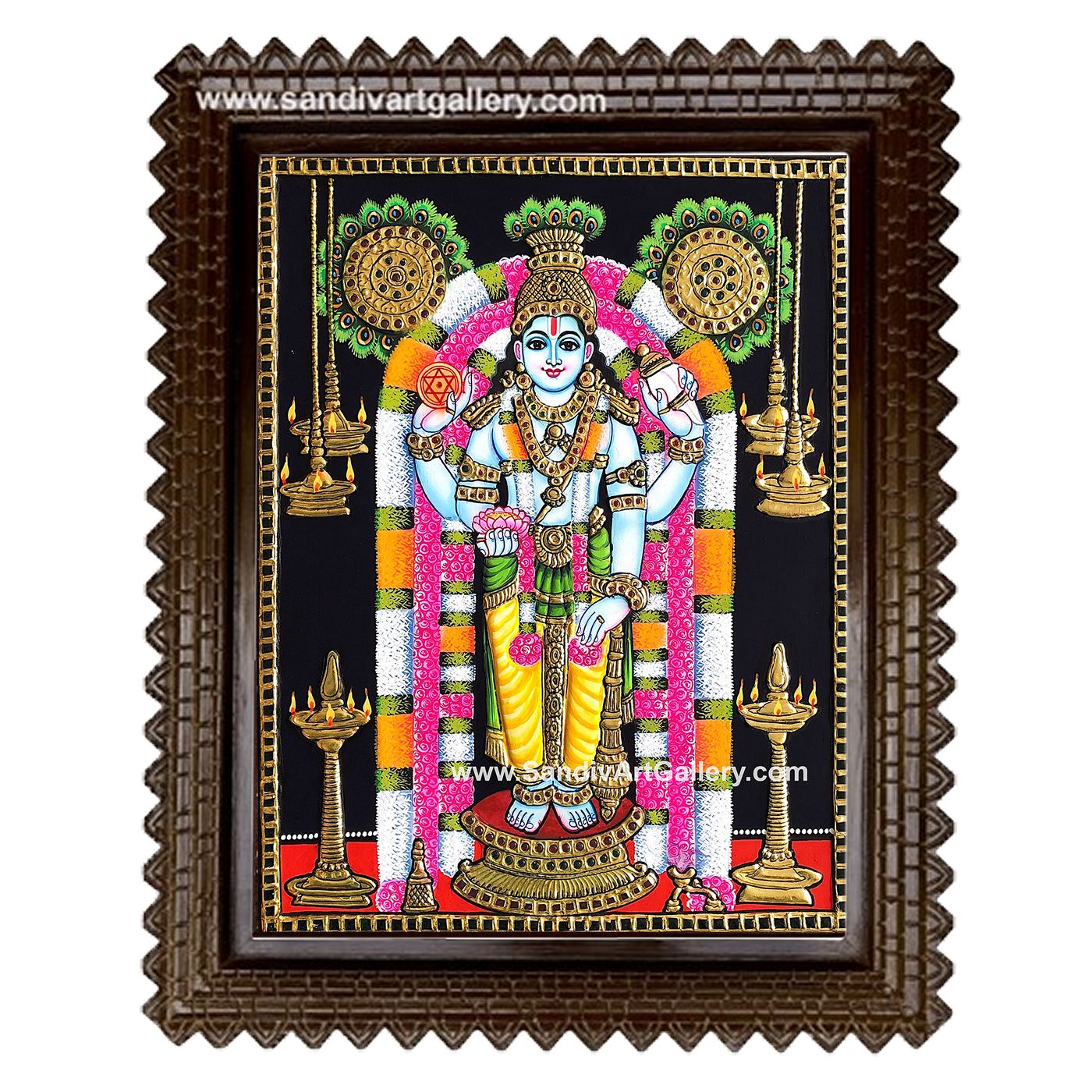 Guruvayur Krishna Tanjore Painting1