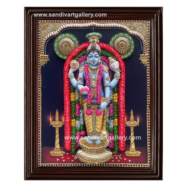 Guruvayurappan 3D Embossed Tanjore Painting
