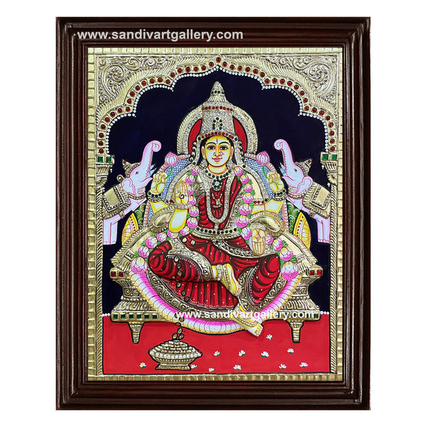 Gajalakshmi Semi Embossed Tanjore Painting