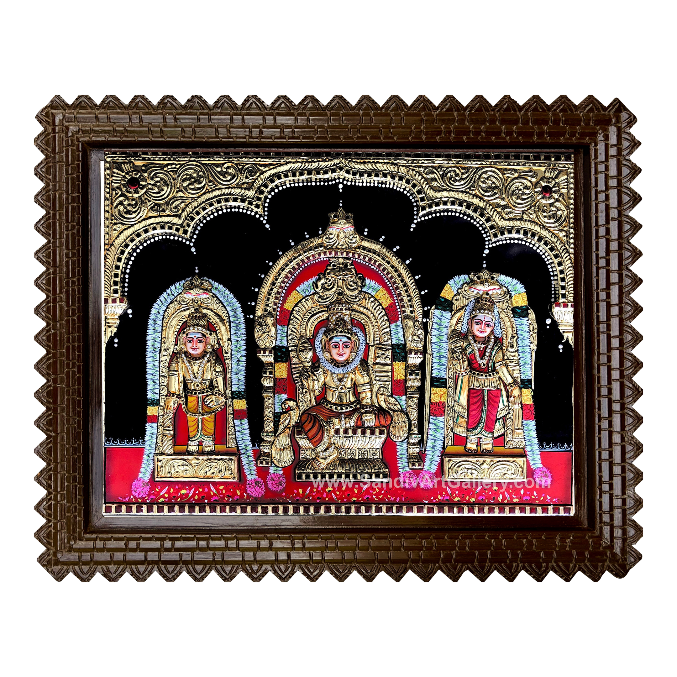 Edayar Raja Swamy Amman 3D Embossed Tanjore Painting