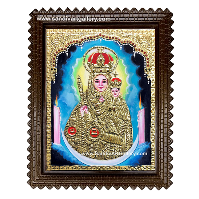 Annai Velankanni Tanjore Painting