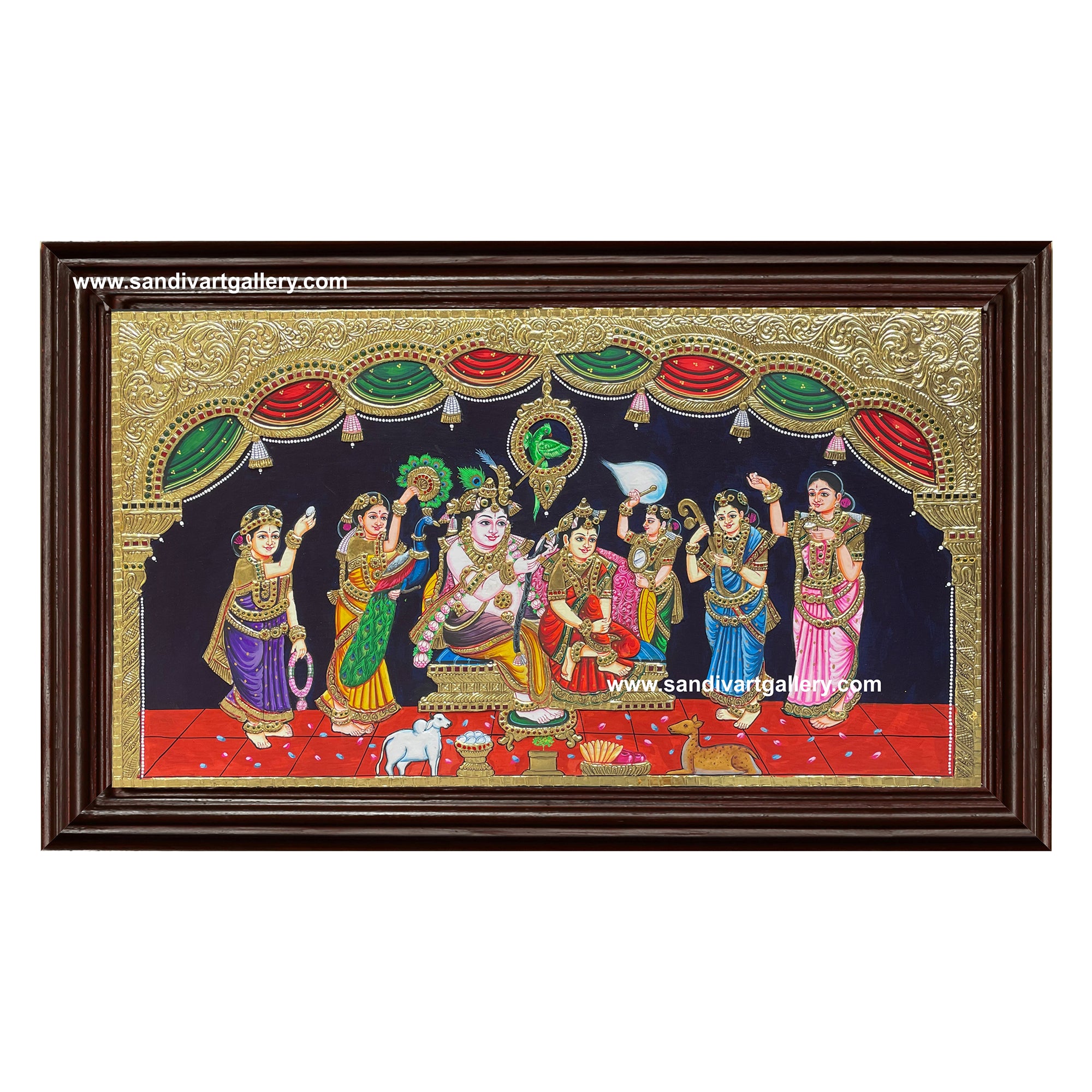 Lord Radha anf Krishna Tanjore Painting
