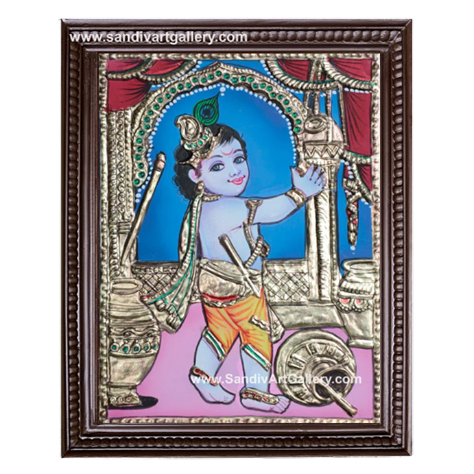 Baby Krishna Tanjore Painting1