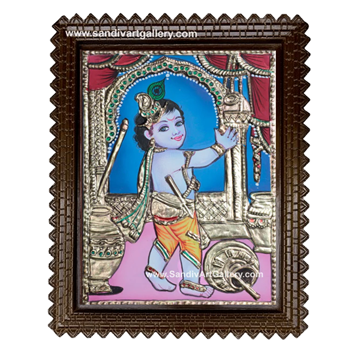 Baby Krishna Tanjore Painting1