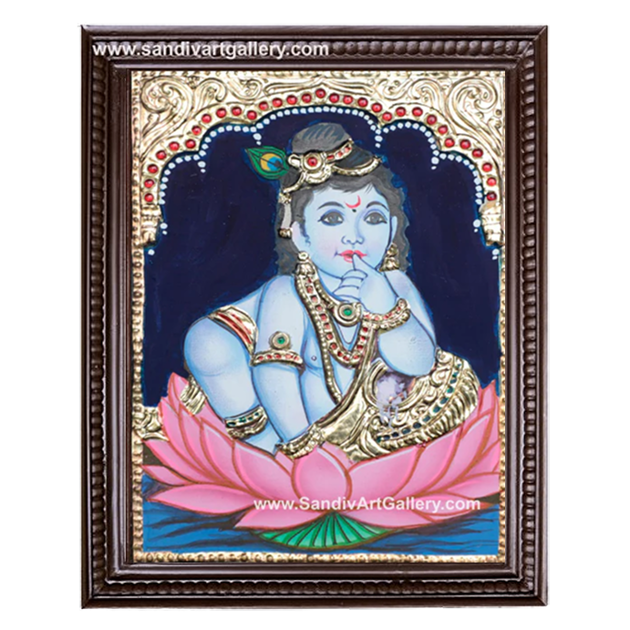 Butter Krishna Tanjore Painting 7