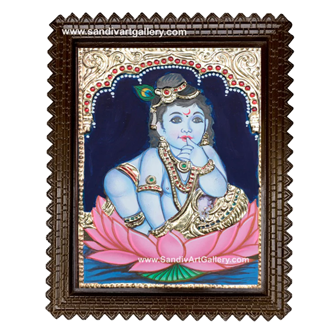 Butter Krishna Tanjore Painting 7