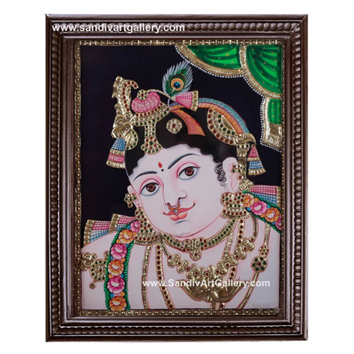 Face Krishna Tanjore Painting