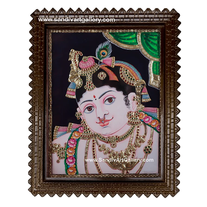 Face Krishna Tanjore Painting