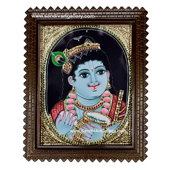 Butter Krishna Tanjore Painting8