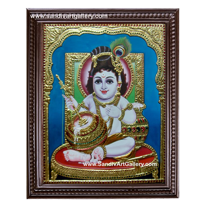 Baby Krishna Tanjore Painting 2