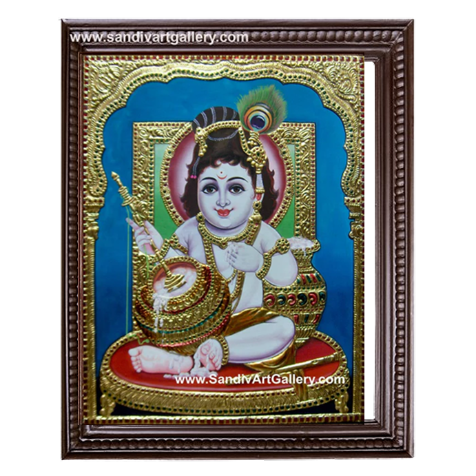 Jhula Krishna Tanjore Painting