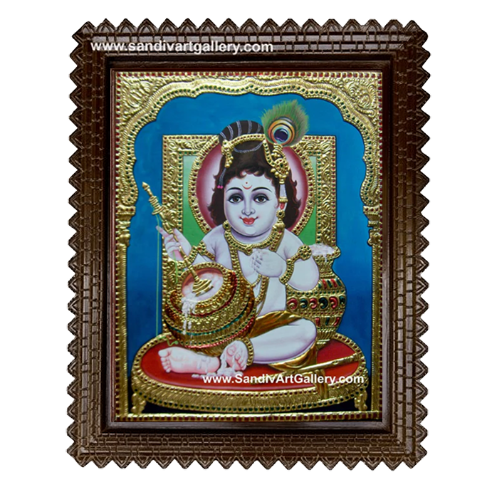 Jhula Krishna Tanjore Painting