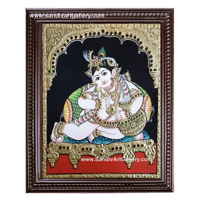 Vennai Thaali Krishna Tanjore Painting 3
