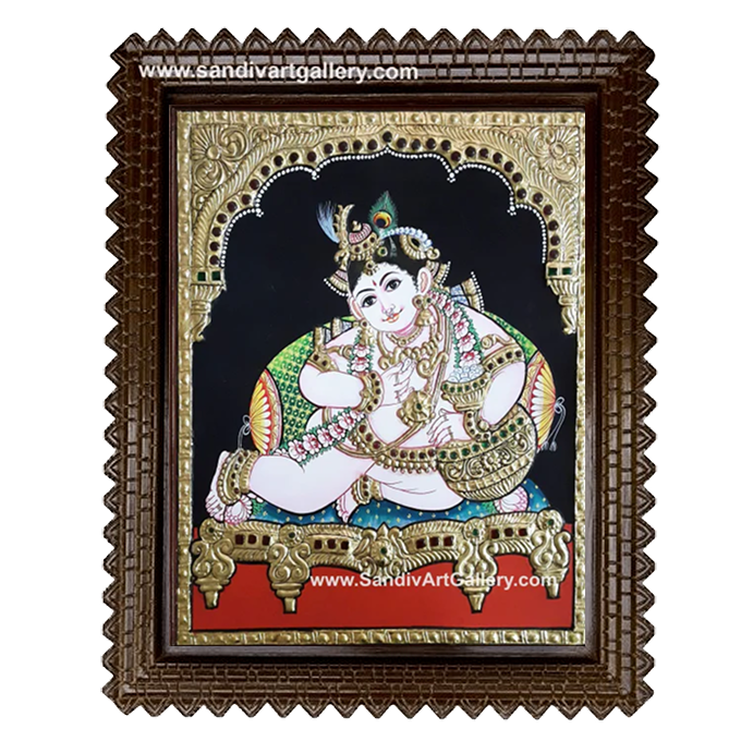 Vennai Thaali Krishna Tanjore Painting 3