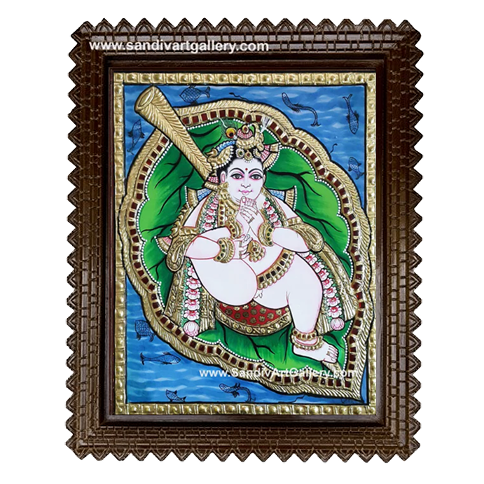 Aalilai Krishna Tanjore Painting