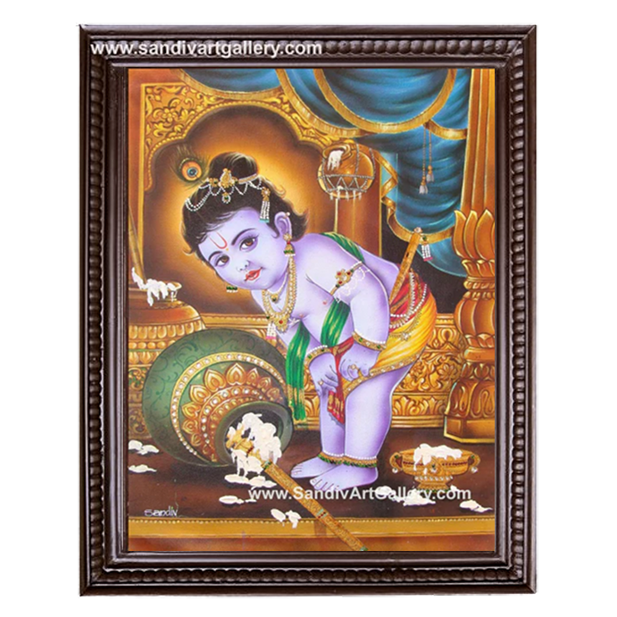 Vennai Thaali Krishna Tanjore Painting4