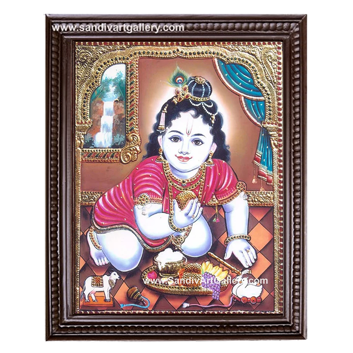 Baby Krishna Tanjore Painting 5