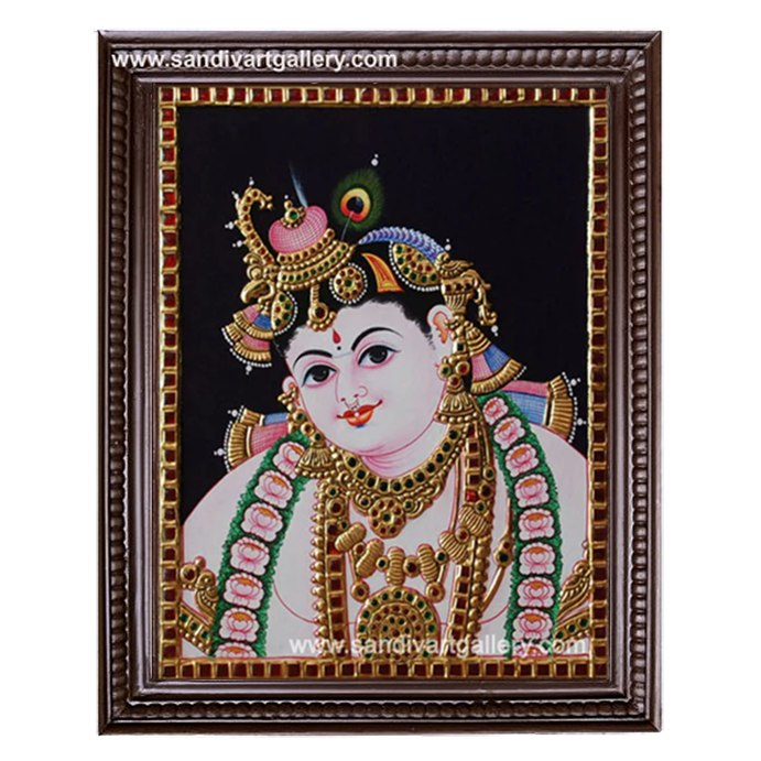 Face Krishna Tanjore Painting 3