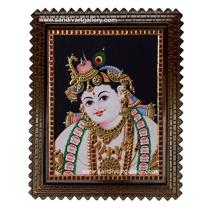 Face Krishna Tanjore Painting 3