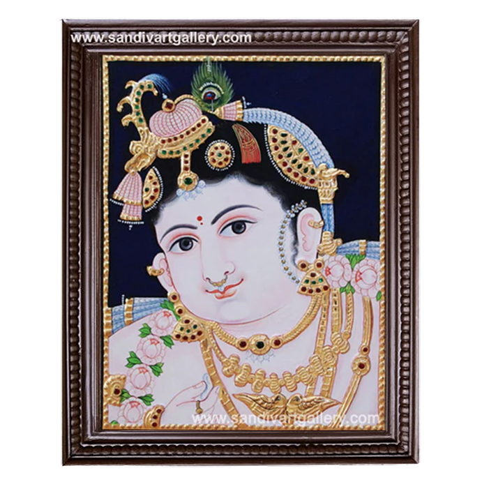 Face Krishna Tanjore Painting 4