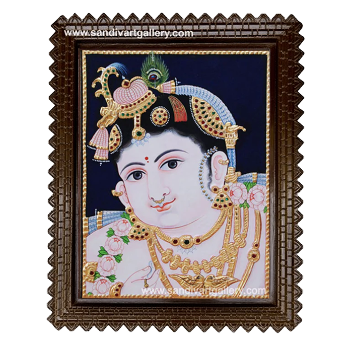 Face Krishna Tanjore Painting 4