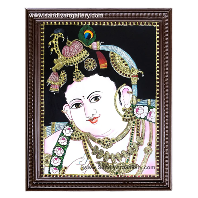 Face Krishna Tanjore Painting 5