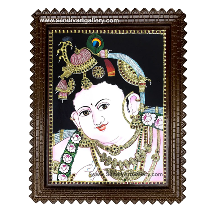 Face Krishna Tanjore Painting 5