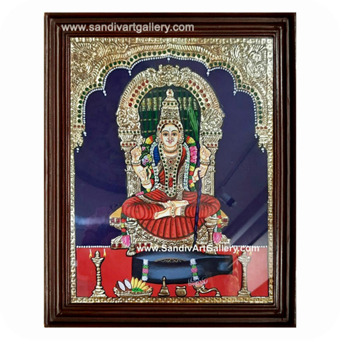 Kamatchi Amman Tanjore Painting2