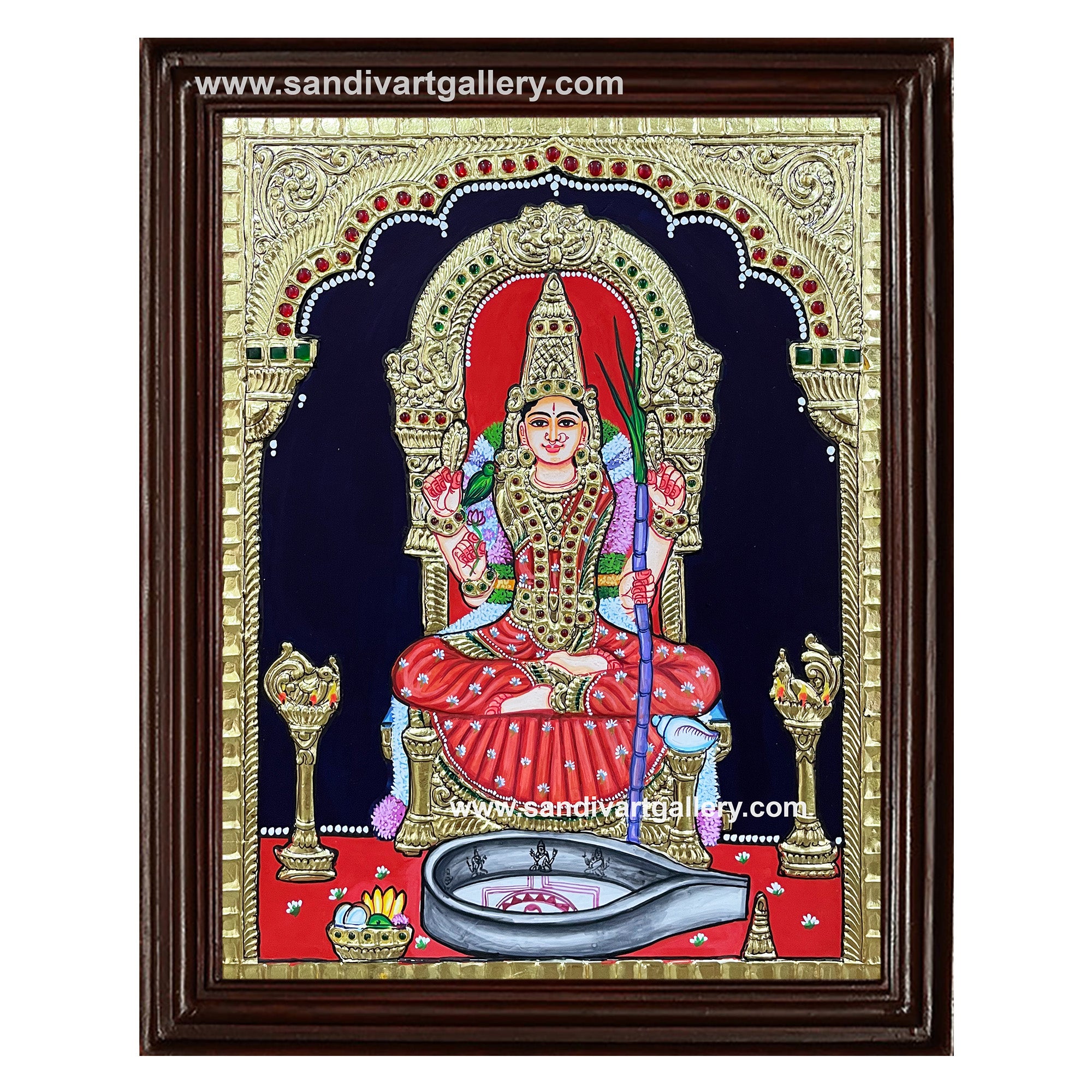 Kamatchi Amman Tanjore Painting2
