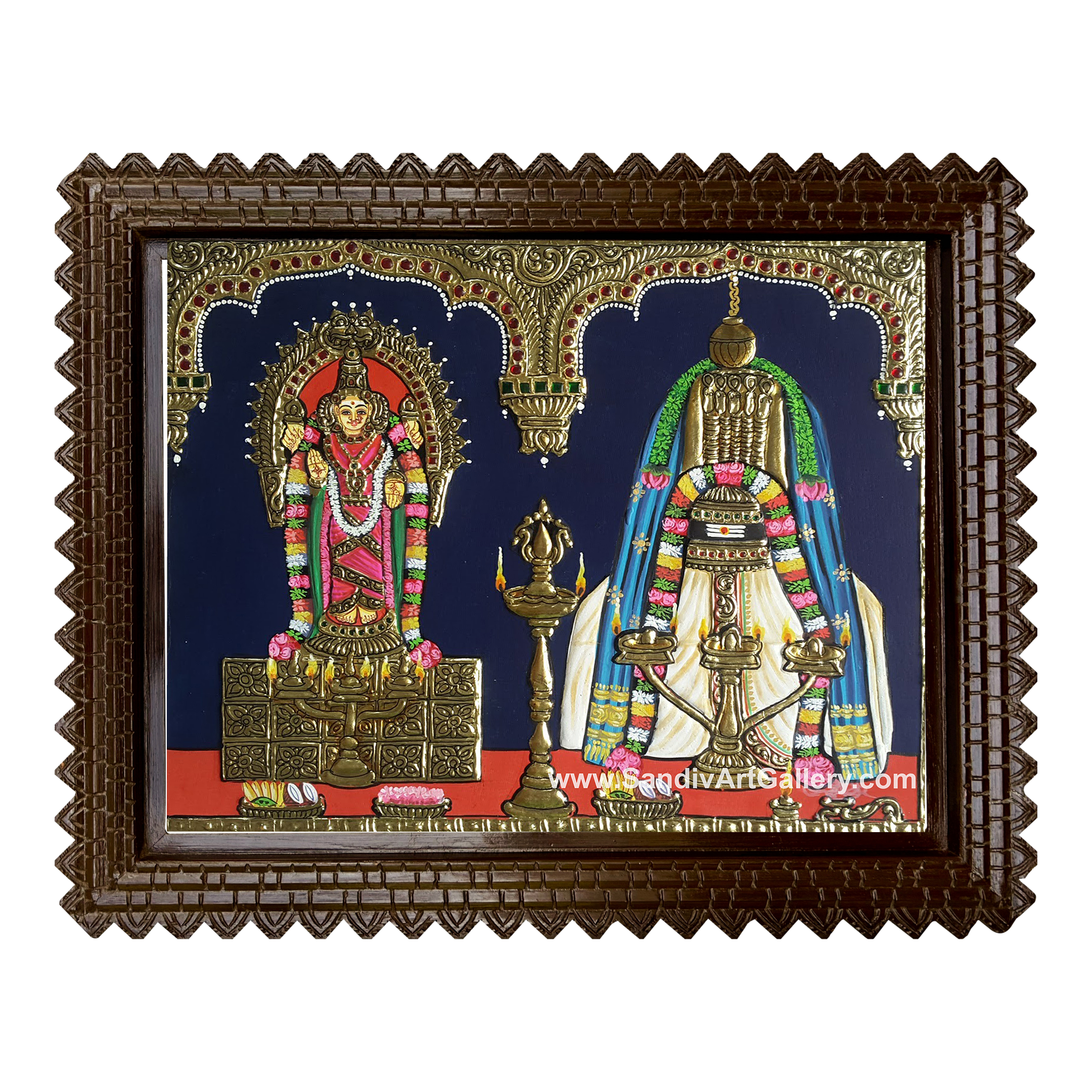 Meenakshi Sundareswarar Tanjore Painting