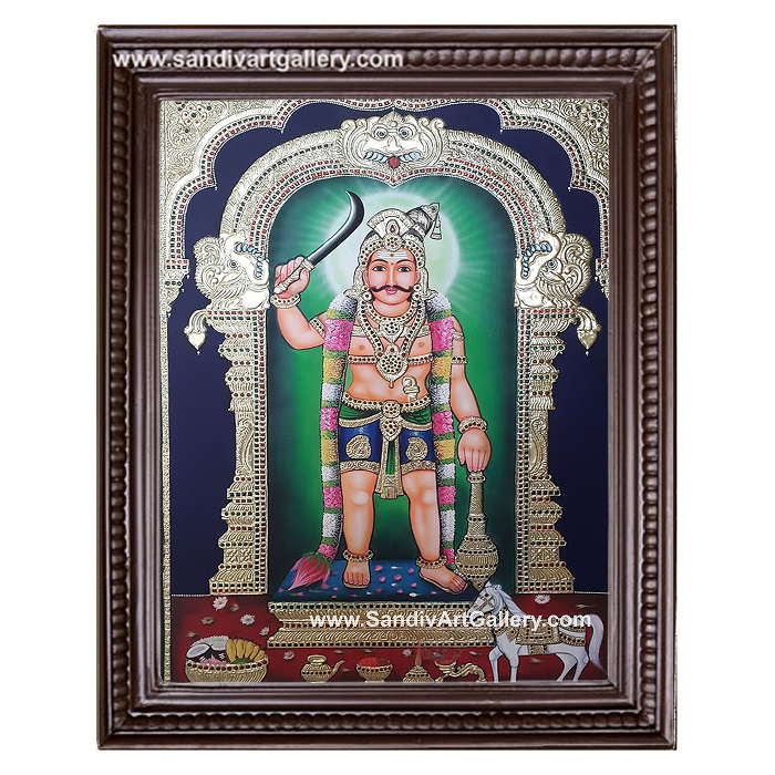Madurai Veeran Tanjore Painting1
