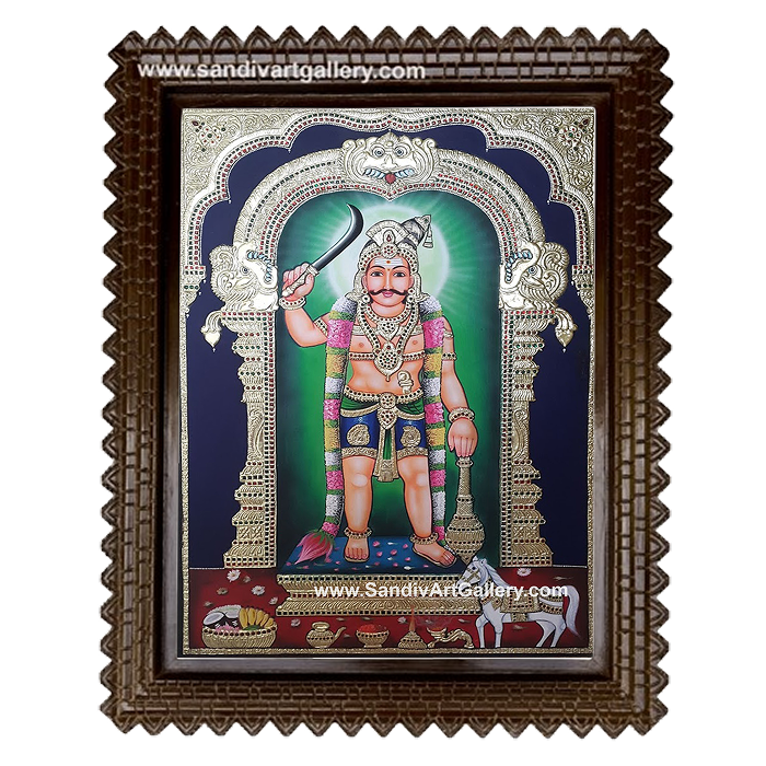 Madurai Veeran Tanjore Painting1