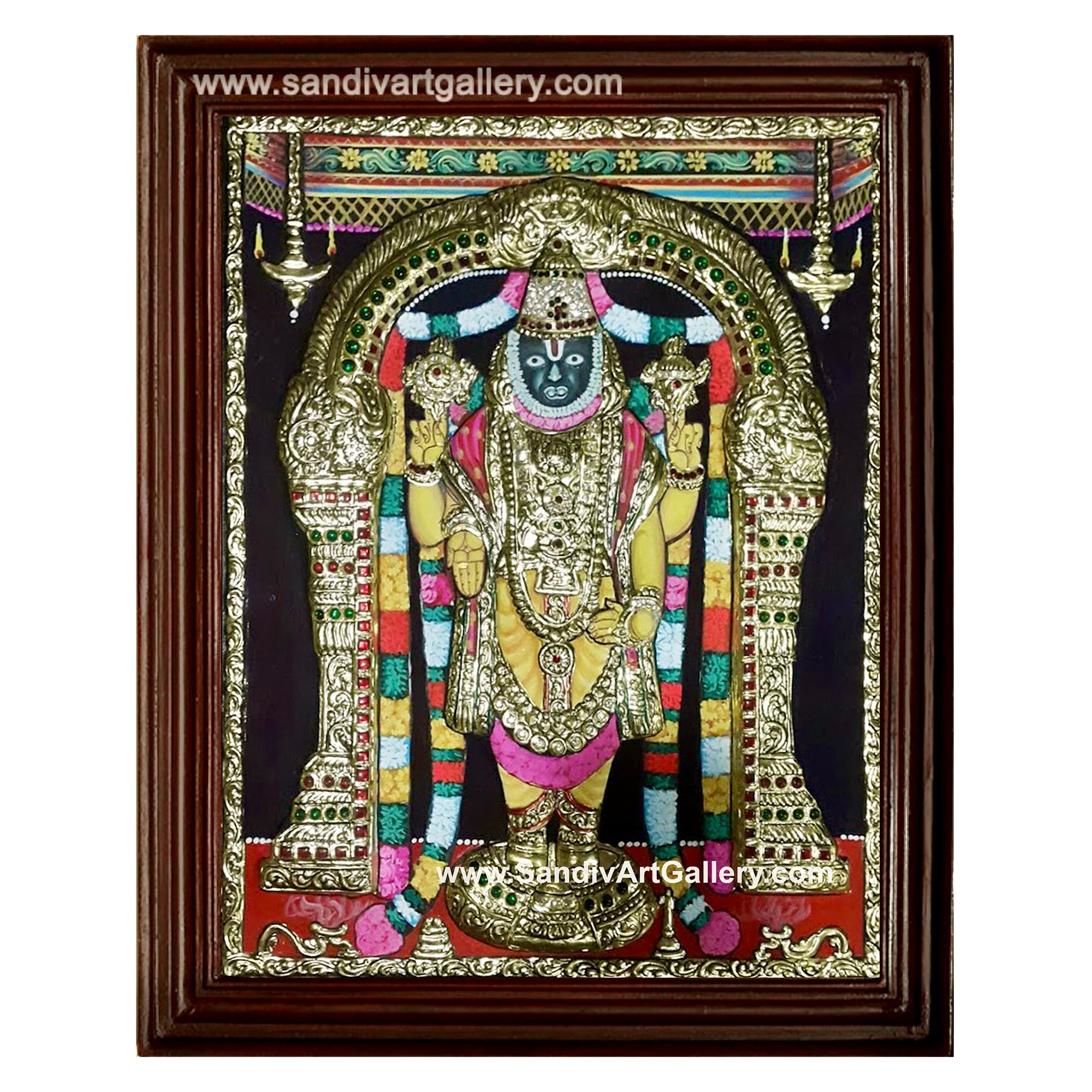 Narasimha Semi Embossed Tanjore Painting
