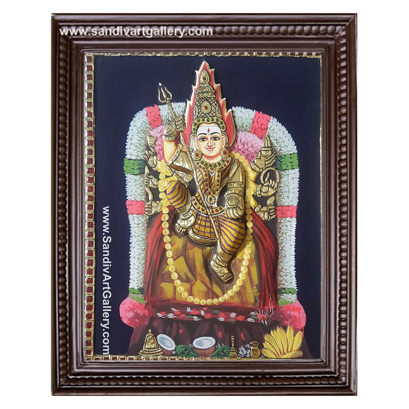 Amman Semi Embossed Tanjore Painting2