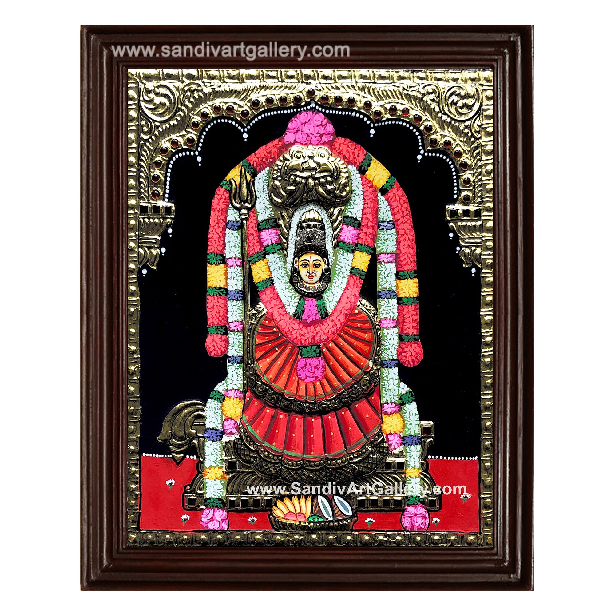 Selvanayaki Amman Semi Embossed Tanjore Painting