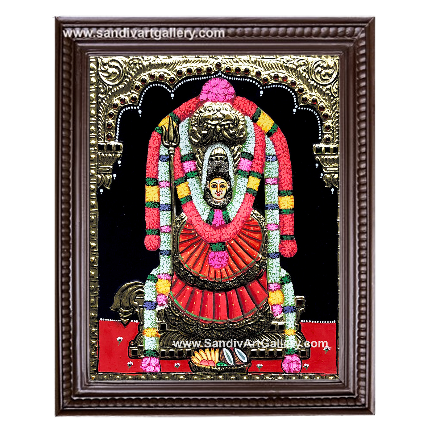 Selvanayaki Amman Semi Embossed Tanjore Painting