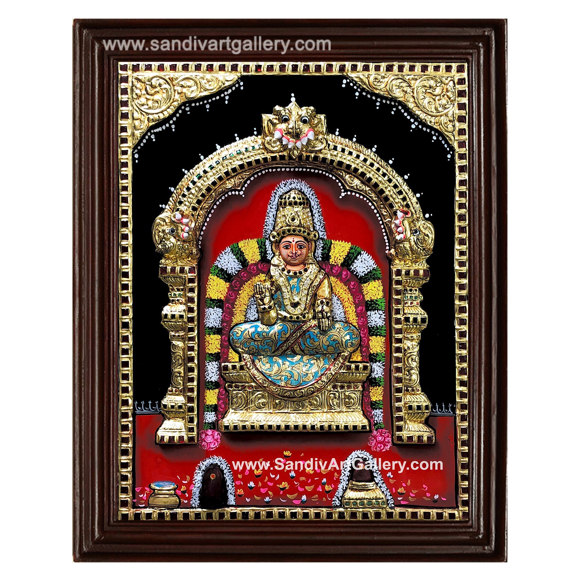 Maari Amman 3D Embossed Tanjore Painting