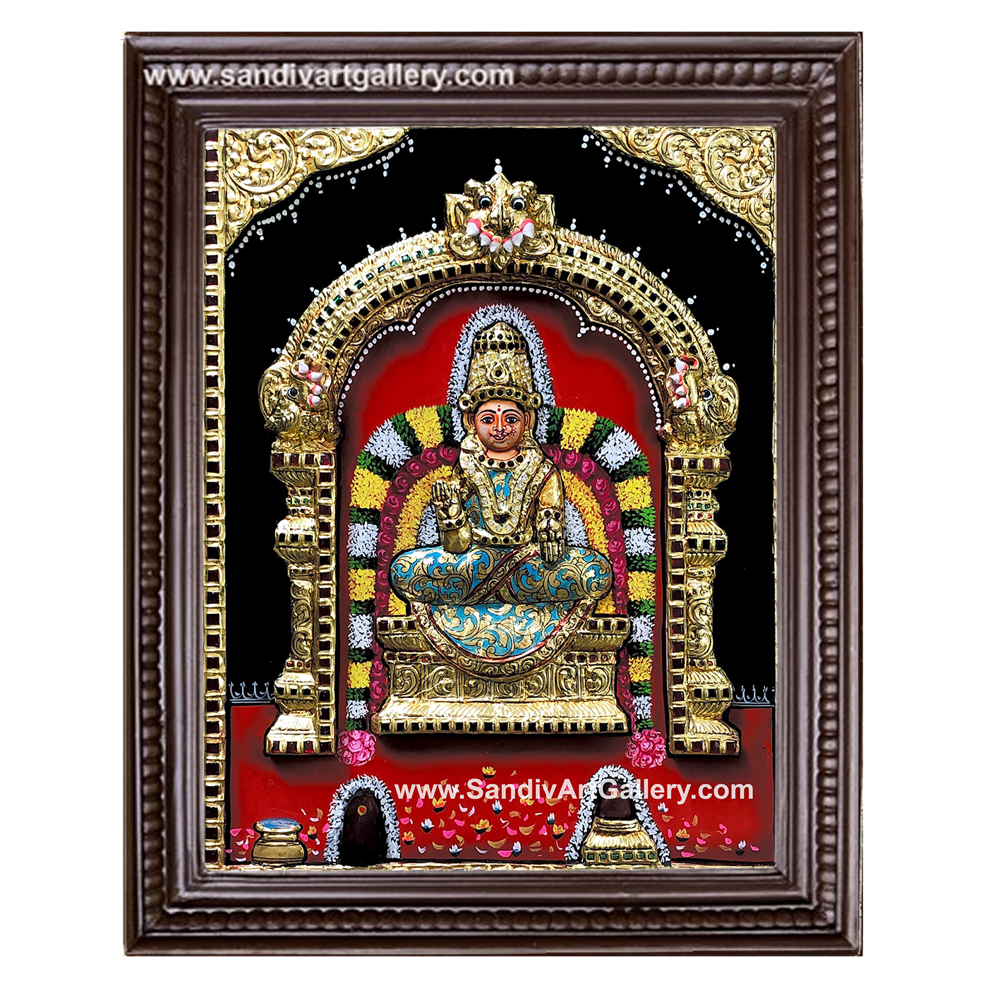Maari Amman 3D Embossed Tanjore Painting