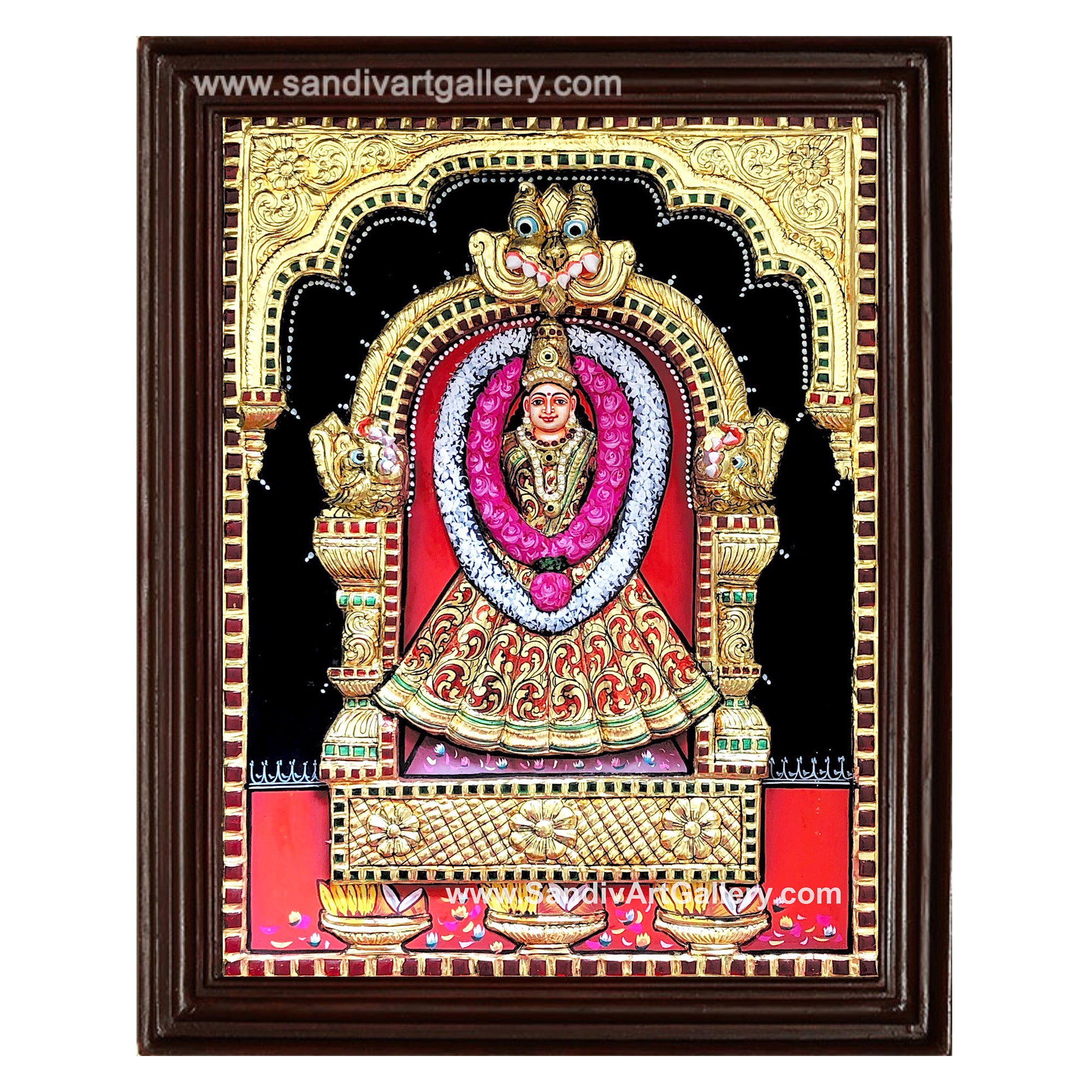 Masiri Amman 3D Embossed Tanjore Painting