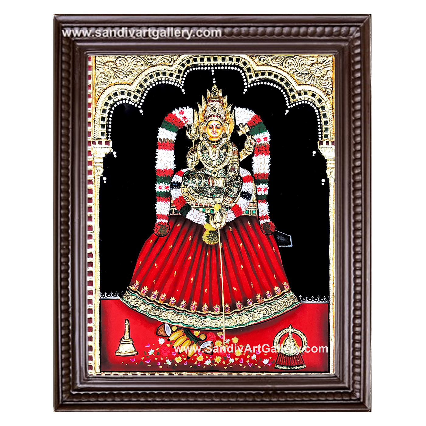 Angala Parameshwari 3D Embossed Tanjore Painting