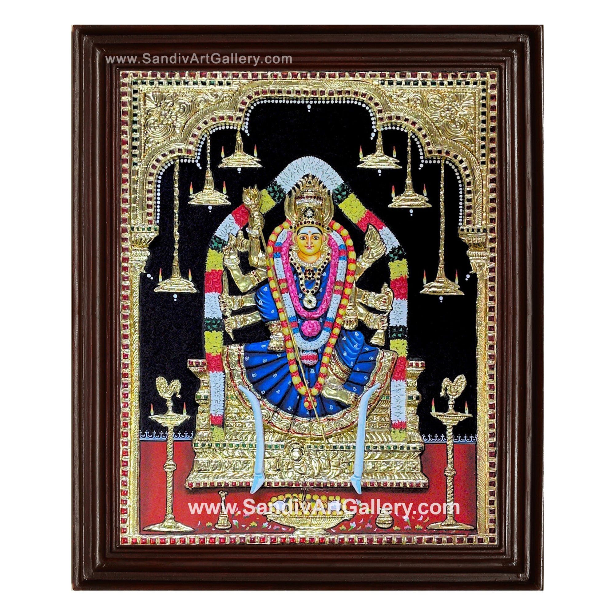 Kavaya Kali Amman 3D Embossed Tanjore Painting