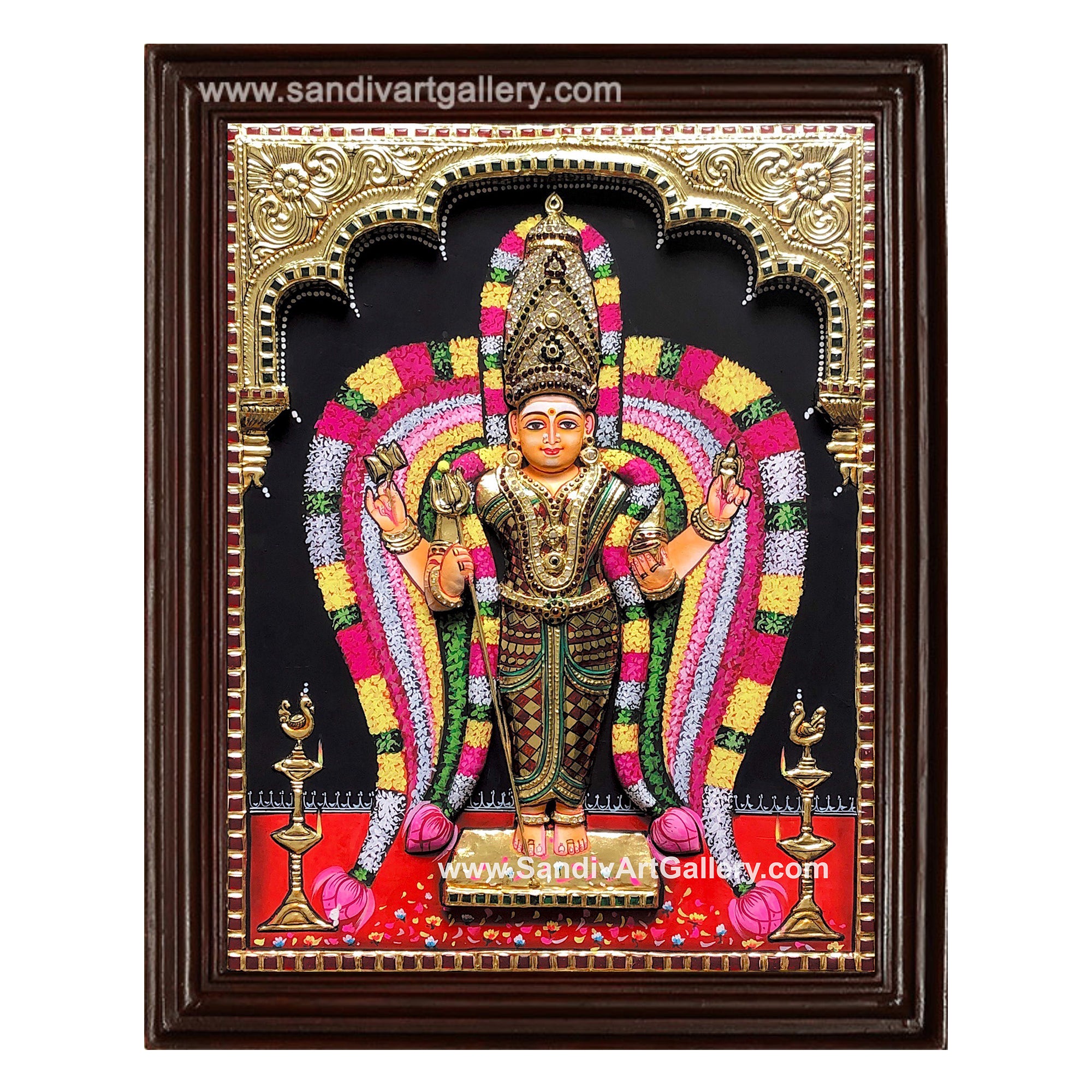 Kongalamman 3D Embossed Tanjore Painting