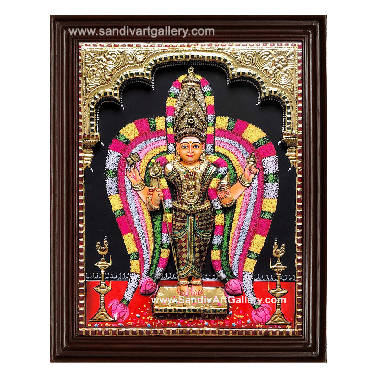 Kongalamman 3D Embossed Tanjore Painting